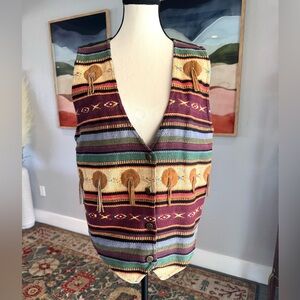 Jane Ashley Colorful Southwestern Patterned Vest
